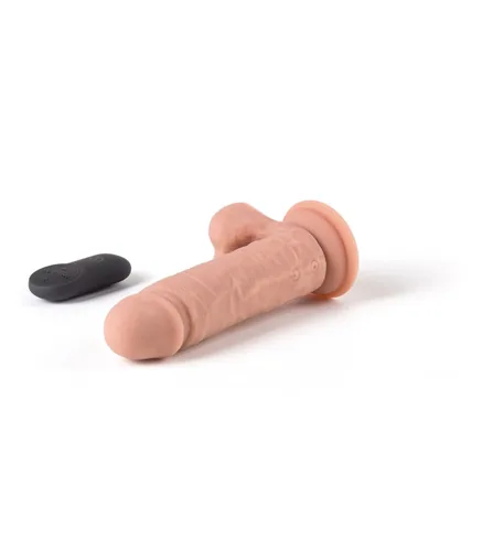 REALISTIC VIBRATOR "R12" FLESH 14.4CM W/ REMOTE CONTROL