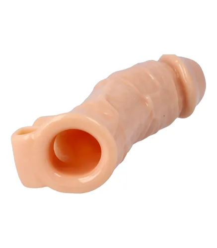 REALISTIC PENIS SHEATH S7 FLESH 21 CM W/ VIBRATION
