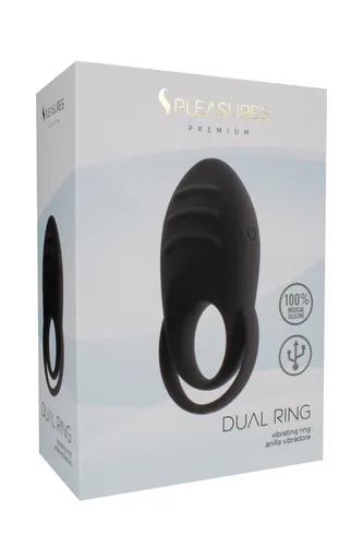 DUAL COCK RING - BLACK