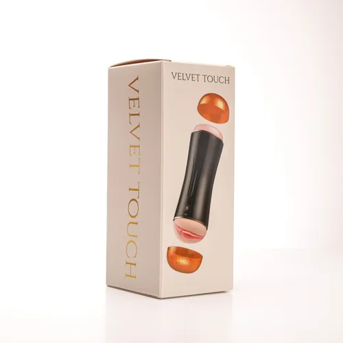 Velvet Touch masturbator z wibracją dwustronny wagina anus  cyberskóra ładowany usb czarny