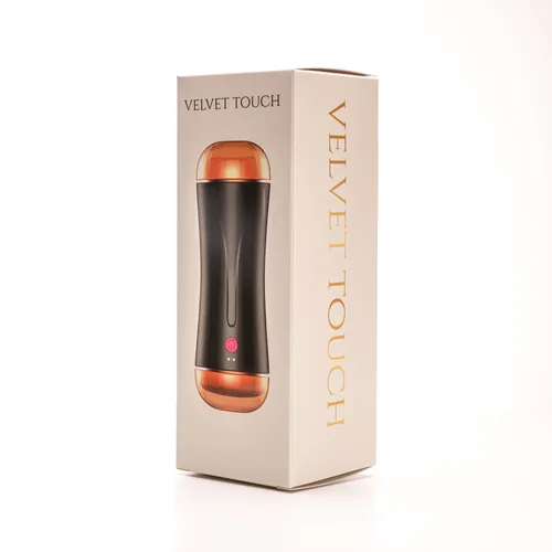 Velvet Touch masturbator z wibracją dwustronny wagina anus  cyberskóra ładowany usb czarny