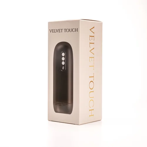 Velvet Touch masturbator z wibracją ssaniem cyberskóra ładowany usb czarny