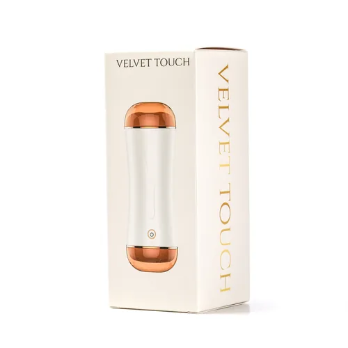 Velvet Touch masturbator z wibracją dwustronny wagina anus  cyberskóra ładowany usb biały