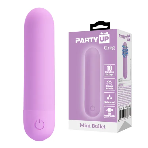 Party Up wibrator mini typ bullet ładowany usb kolor fioletowy Greg