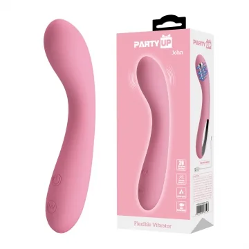 Party Up wibrator silikonowy ładowany usb kolor pudrowy róż John