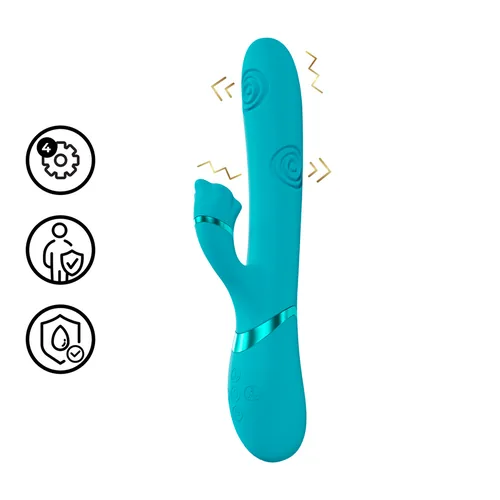 Fiore - G-Spot Air Wave Vibrating and Tapping Flared Clitoral Stimulator - Blue