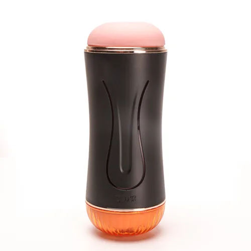 Velvet Touch masturbator z wibracją dwustronny wagina anus  cyberskóra ładowany usb czarny