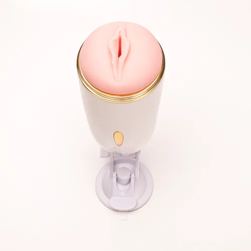 Velvet Touch masturbator z wibracją wagina  cyberskóra ładowany usb biały