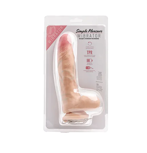 Simple Pleasure wibrator 7 trybów rotacji cyberskóra kolor cielisty 21 cm sterowany przewodowo