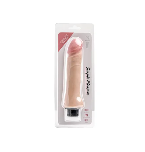 Simple Pleasure wibrator z regulacją prędkości  cyberskóra kolor cielisty 20 cm