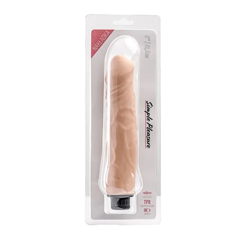 Simple Pleasure wibrator z regulacją prędkości  cyberskóra kolor cielisty 23,5 cm