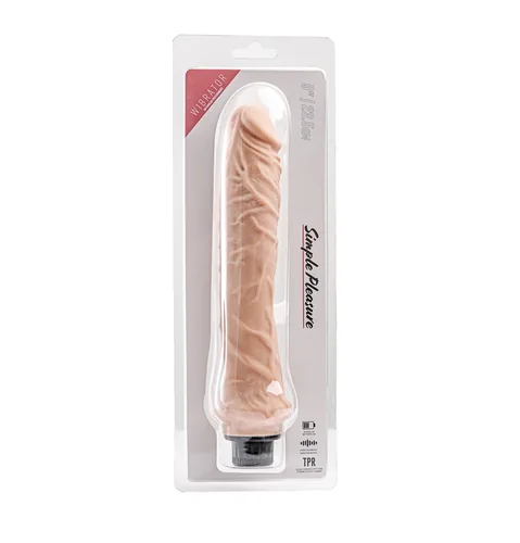 Simple Pleasure wibrator z regulacją prędkości  cyberskóra kolor cielisty 25,5 cm