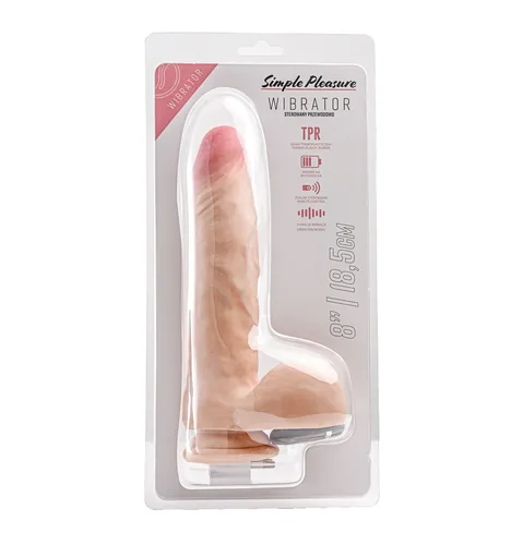 Simple Pleasure wibrator 10 trybów rotacji cyberskóra kolor cielisty 23 cm sterowany bezprzewodowo