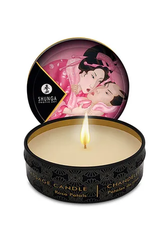 Shunga mini massage candle aphrodisia roses petals