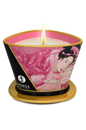 Shunga massage candle aphrodisia roses petals