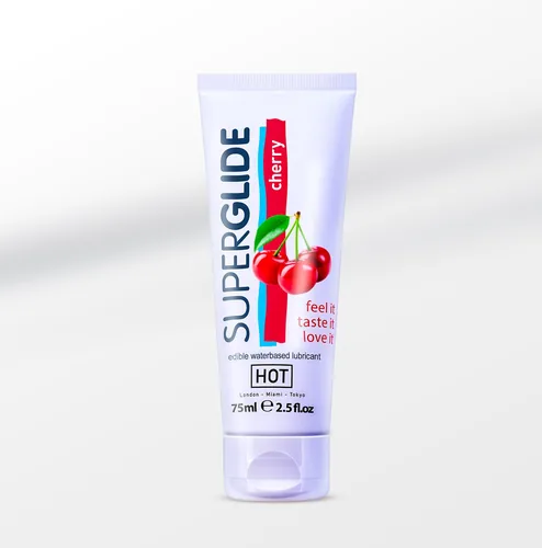 Hot Superglide edible lubricant waterbased - Cherry 75ml