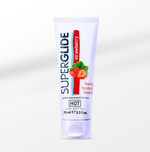 Hot Superglide edible lubricant waterbased - Strawberry 75ml