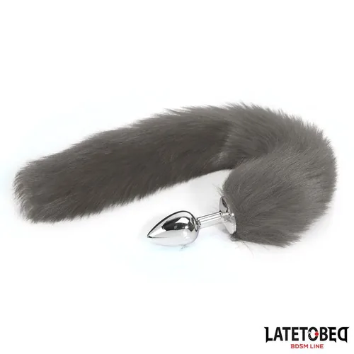 Anal plug with tail Gray 40 cm