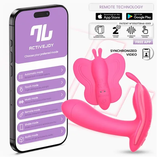 Wingy Butterfly Vibrator with App Peach Red