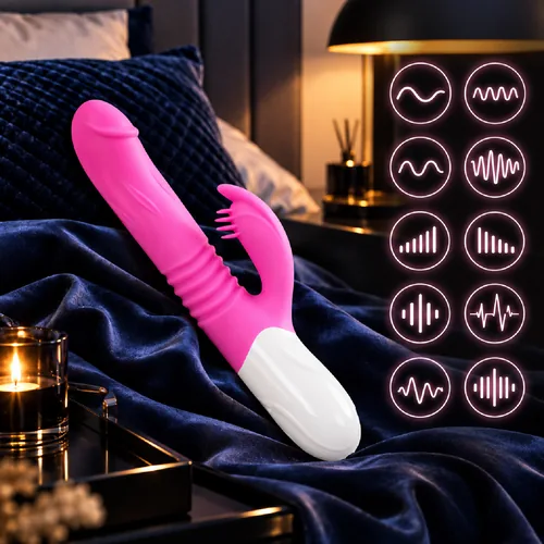 Velvet Touch wibrator silikonowy typ króliczek ładowany usb fioletowy