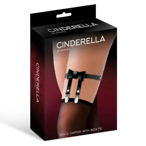 Cinderella Black Garter With Bow Tie