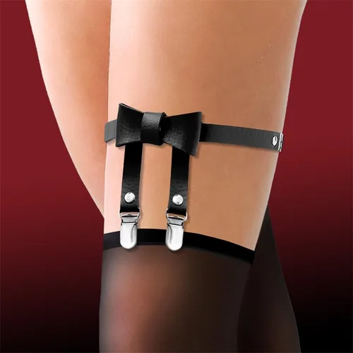 Cinderella Black Garter With Bow Tie