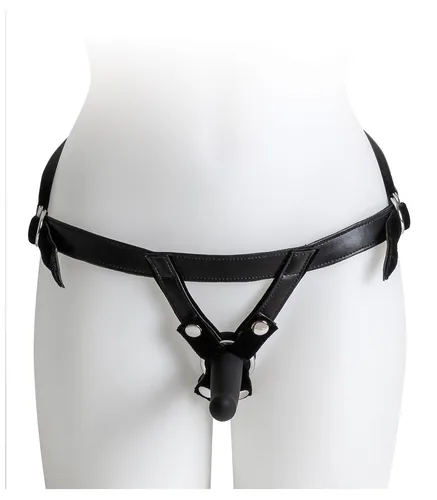 HARNESS WITH BLACK DILDO SIZE S